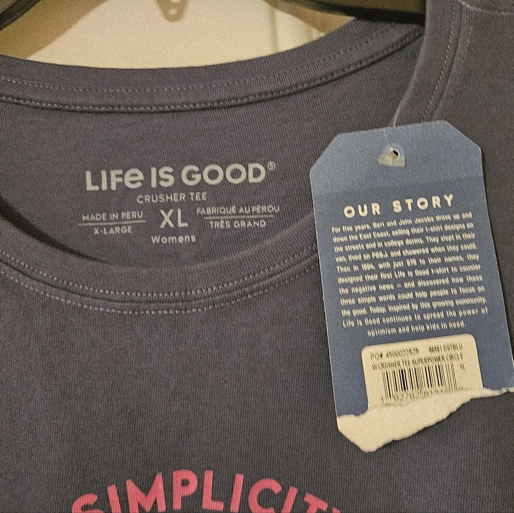 Life is Good Blue Graphic T-Shirt - Picture 7 of 10